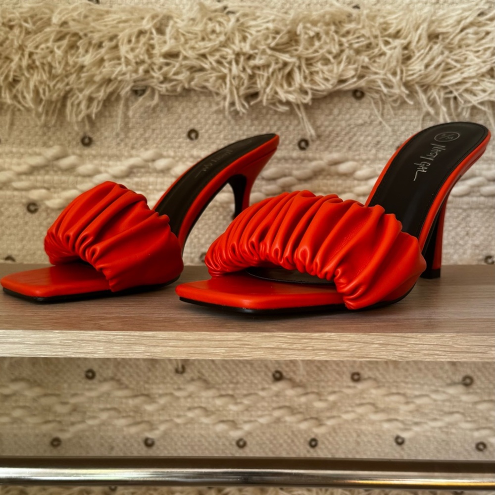 Orange Heel Sandals
